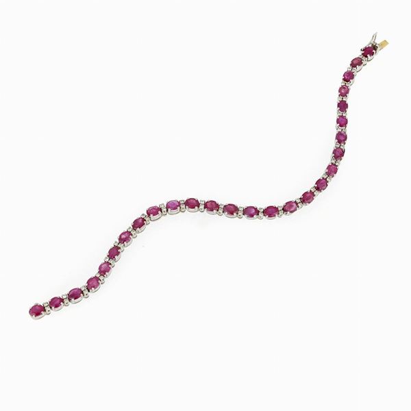 Ruby diamond tennis bracelet