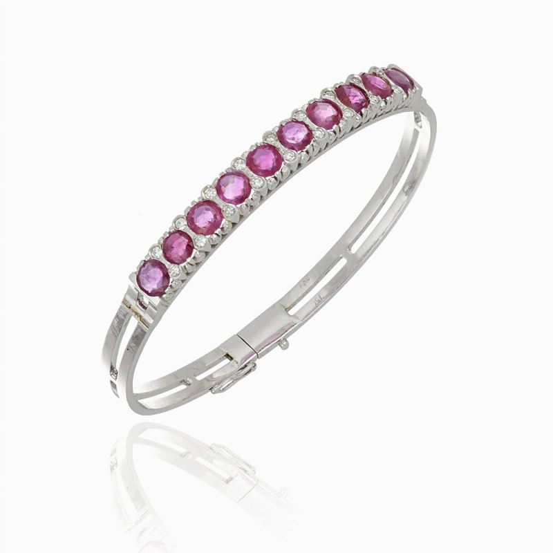 Bracciale Oro Rubini Diamanti