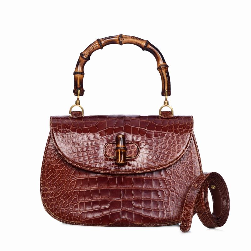 Gucci Bamboo in Coccodrillo con Bandoliere