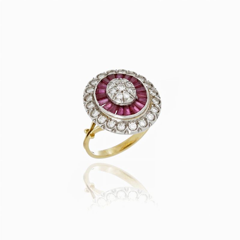Anello Diamanti Rubini