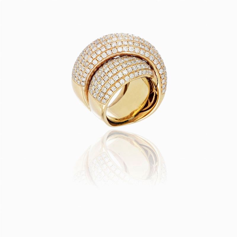 Anello Oro Rosa Diamanti