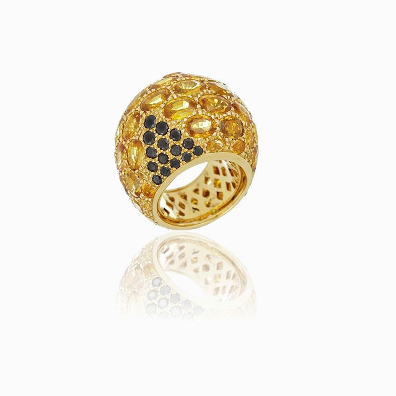 Anello Zaffiri e Diamanti