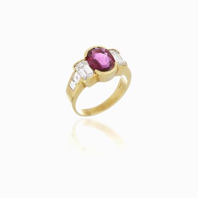 Anello Rubino Diamanti