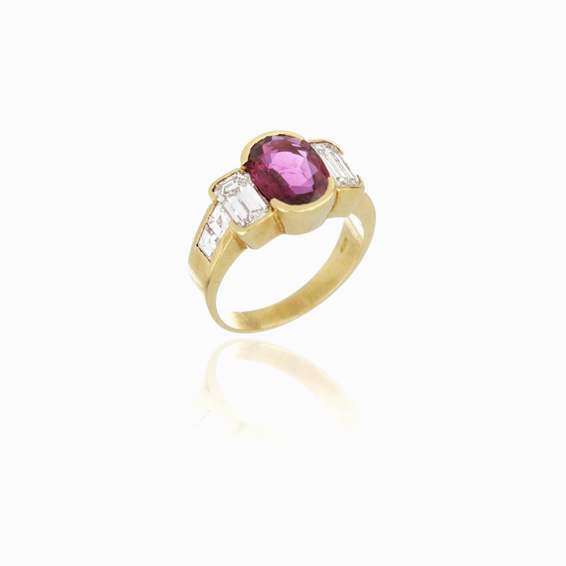 Anello Rubino Diamanti
