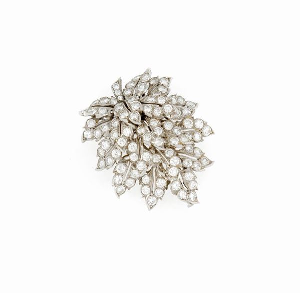 Gold diamond brooch