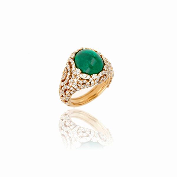 Anello Crivelli smeraldo diamanti  - Asta GIOIELLI, OROLOGI E LUXURY GOODS - Faraone Casa d'Aste