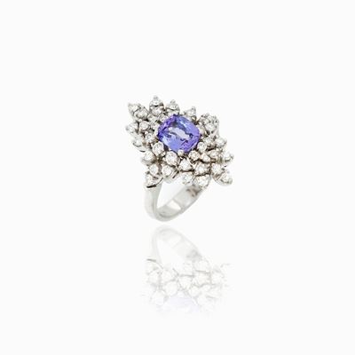Anello Oro Diamanti e Tanzanite