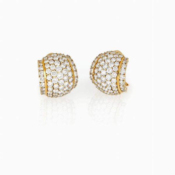 Sabbadini : Sabbadini gold diamond earrings  - Auction GIOIELLI, OROLOGI E VINTAGE LUXURY GOODS - Faraone Casa d'Aste