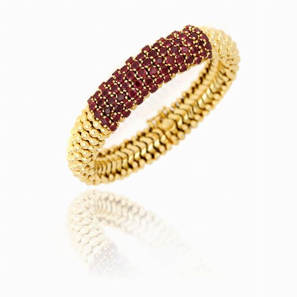 Sabbadini : Bracciale Sabbadini oro rubini  - Asta GIOIELLI, OROLOGI E LUXURY GOODS - Faraone Casa d'Aste