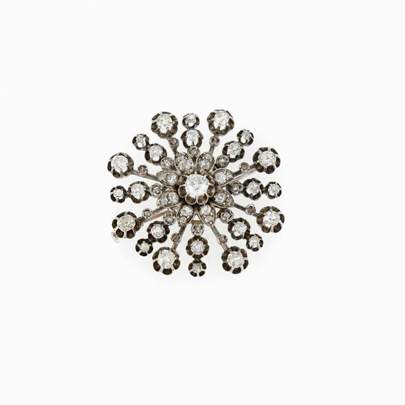 Spilla Argento Diamanti