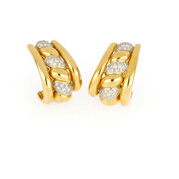 Sabbadini : Sabbadini earrings gold diamonds   - Auction GIOIELLI, OROLOGI E VINTAGE LUXURY GOODS - Faraone Casa d'Aste