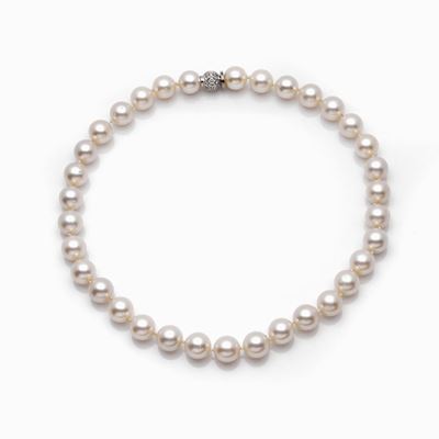 Collana Perle Chiusura Oro Diamanti