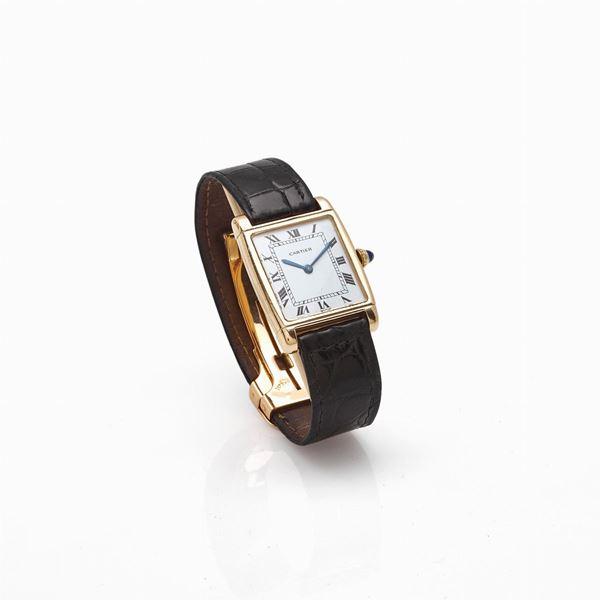 Cartier Paris Reverso gold watch 