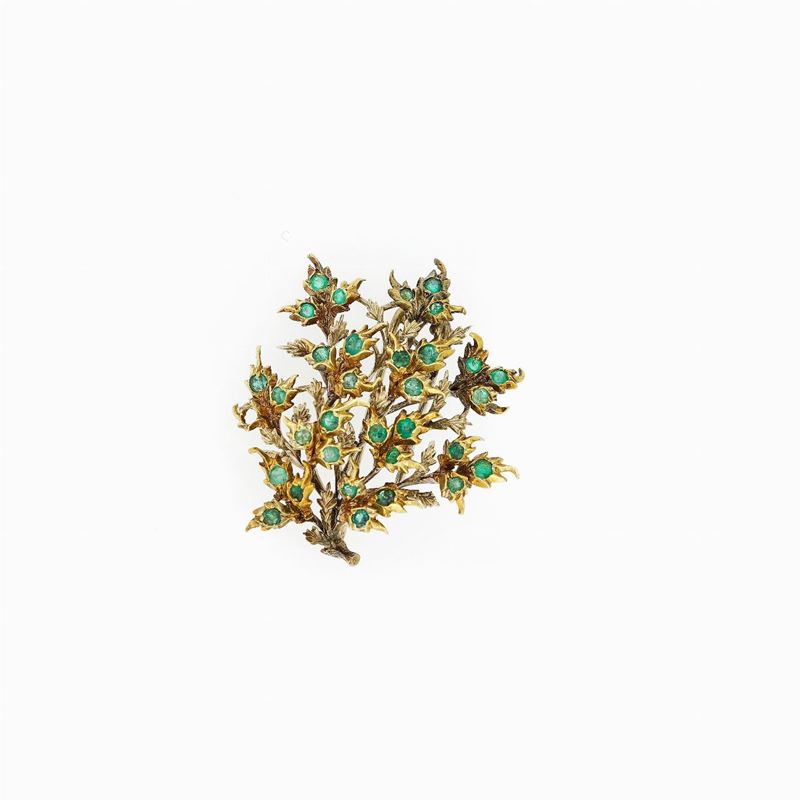 Spilla Buccellati Oro Smeraldi