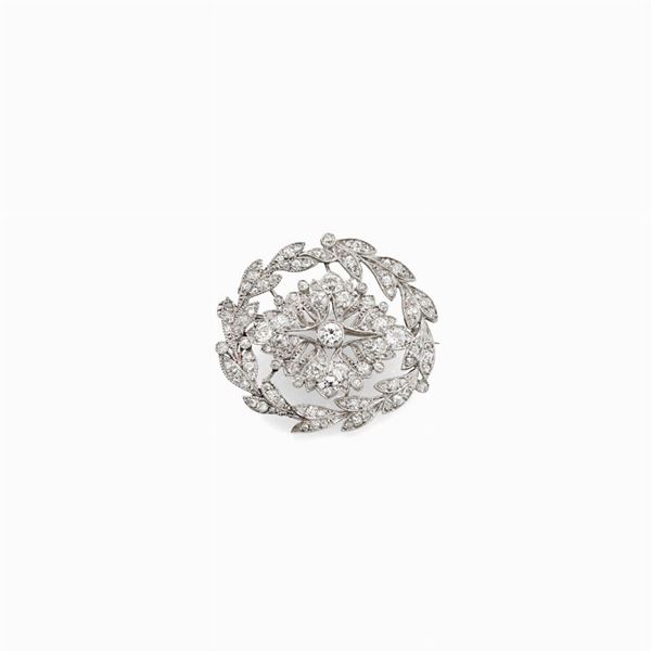 Spilla in platino e oro  - Auction Gioielli e orologi del XX secolo - Faraone Casa d'Aste