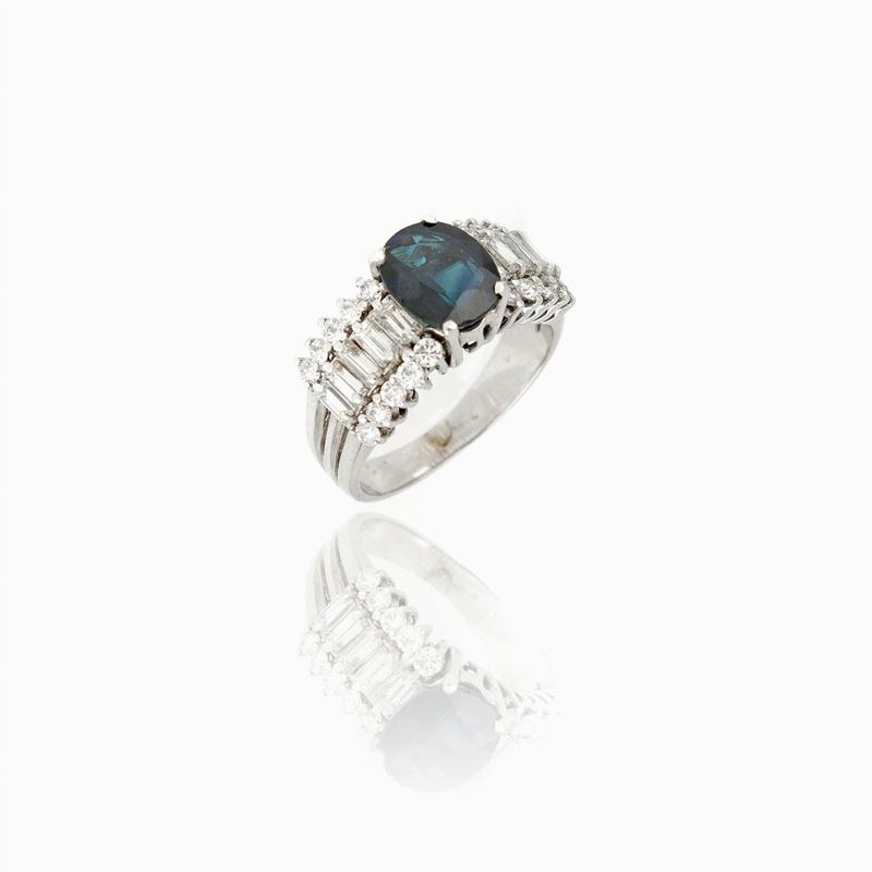 Anello Zaffiro Diamanti