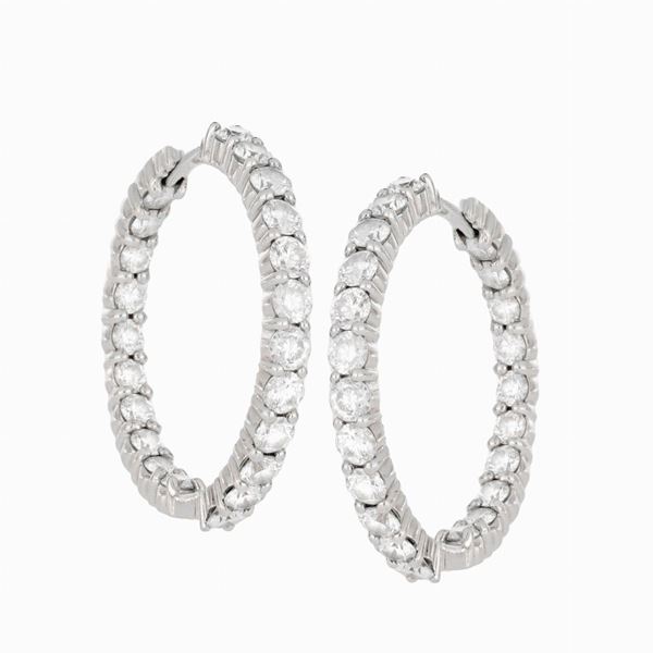 Orecchini oro diamanti  - Asta GIOIELLI, OROLOGI E LUXURY GOODS - Faraone Casa d'Aste