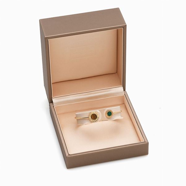 Bulgari : Bulgari malachite tiger eye open bangle  - Auction GIOIELLI, OROLOGI E VINTAGE LUXURY GOODS - Faraone Casa d'Aste