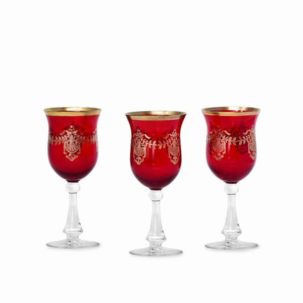 Set of 12 glass water cups