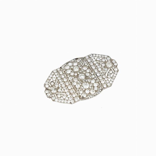 Spilla platino diamanti  - Asta GIOIELLI, OROLOGI E LUXURY GOODS - Faraone Casa d'Aste