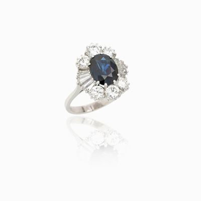 Anello Zaffiro Diamanti