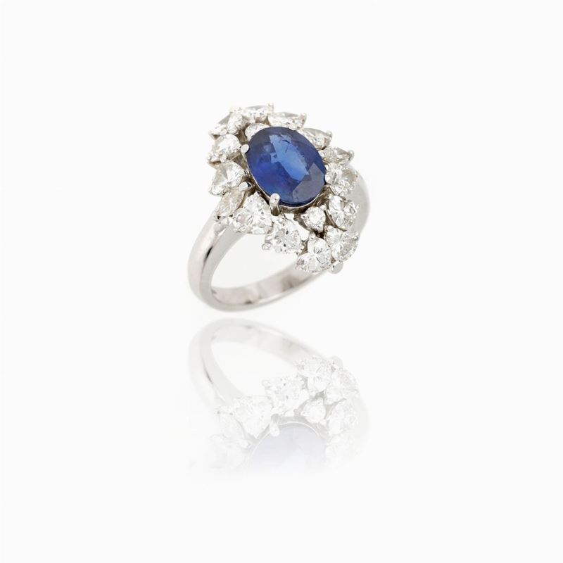 Anello Zaffiro Diamanti