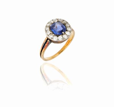 Anello Oro Zaffiro e Diamanti
