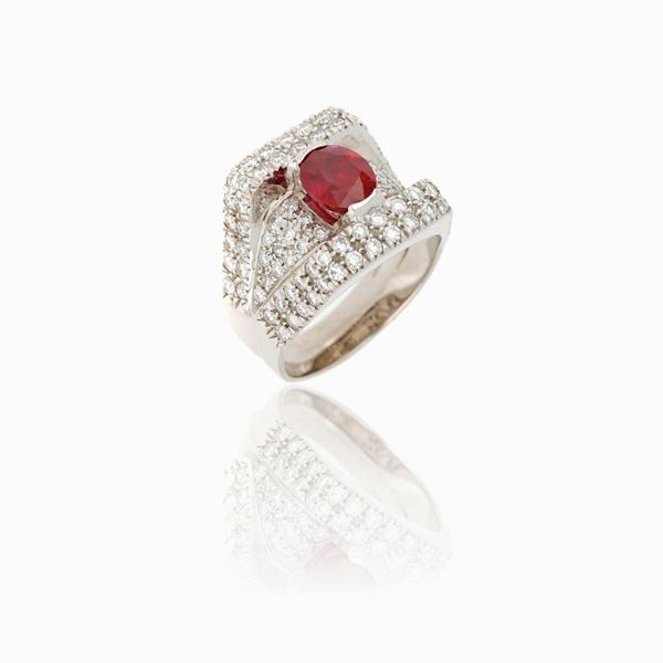 Ruby diamond ring