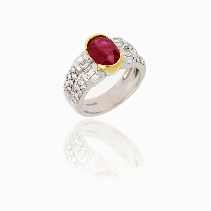 Anello Rubino Diamanti