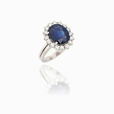 Anello Zaffiro Diamanti