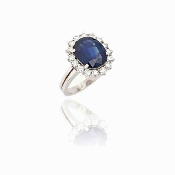 Sapphire diamond ring  - Auction GIOIELLI, OROLOGI E VINTAGE LUXURY GOODS - Faraone Casa d'Aste