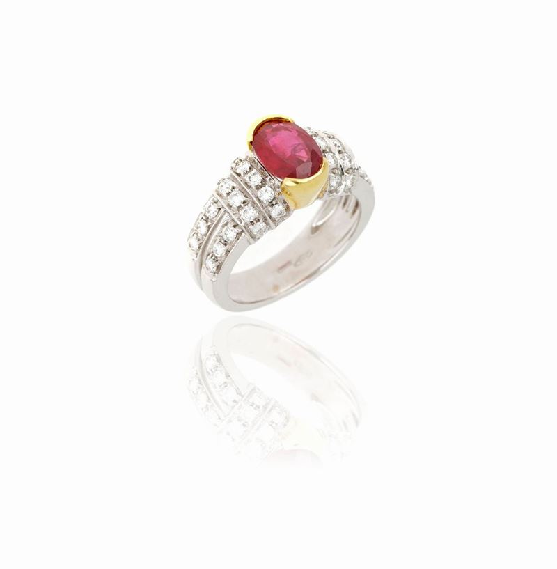 Anello Rubino Diamanti
