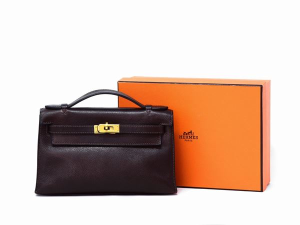 Hermes - Hermès Evergrain Havane mini Kelly pochette