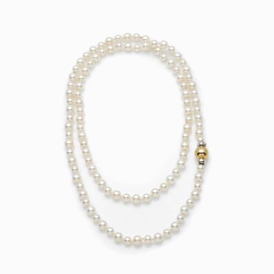 Collana a un Filo di Perle Chiusura Oro