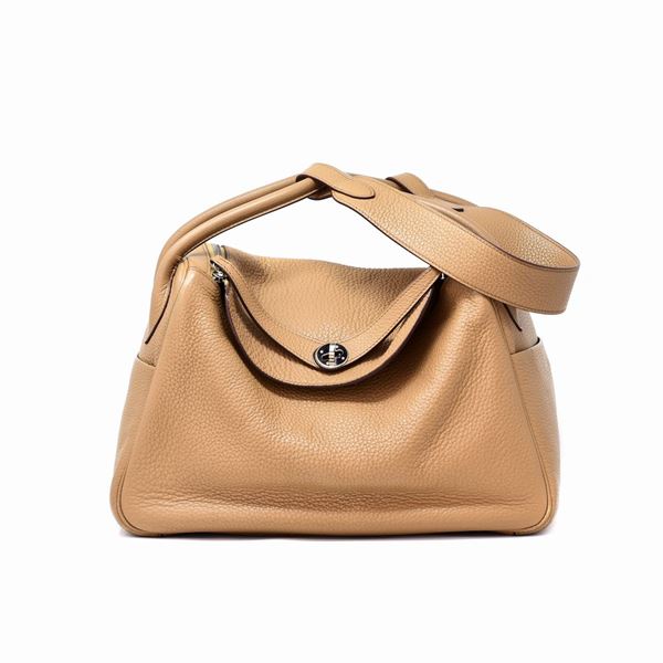 Hermes - Taurillon Clemence Naturel Hermès Lindy 34