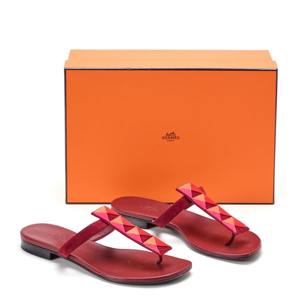 Hermes - Hermès bordeaux sandals
