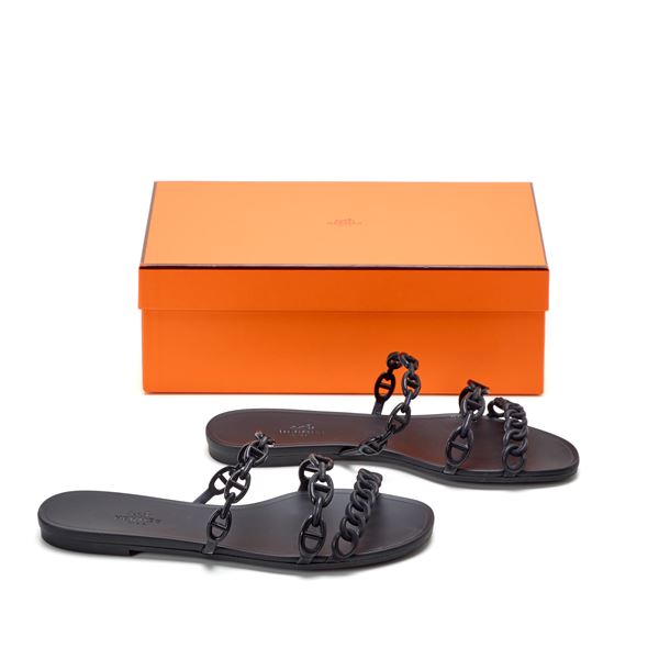 Hermes - Sandalo Hermès gomma nero
