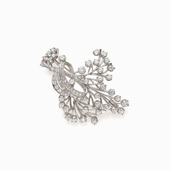Spilla in oro bianco  - Auction Gioielli e orologi del XX secolo - Faraone Casa d'Aste