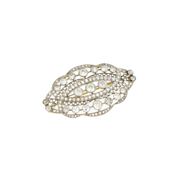 Platinum and diamond brooch  - Auction GIOIELLI OROLOGI E LUXURY GOODS - Faraone Casa d'Aste