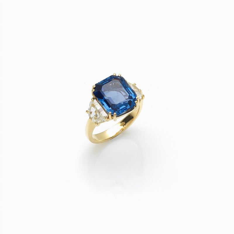 Anello Zaffiro Diamanti