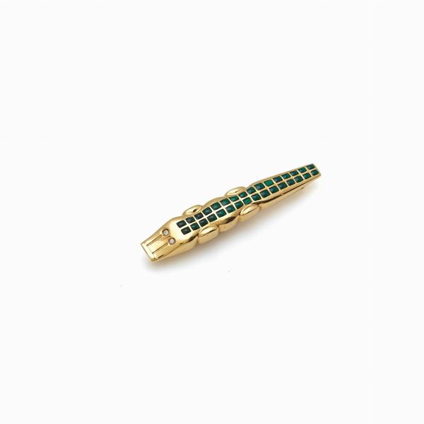 crocodile gold enamel brooch  - Auction GIOIELLI E OROLOGI - Faraone Casa d'Aste