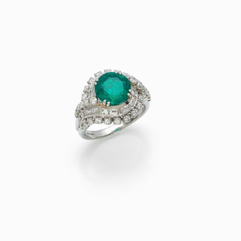Anello Smeraldo Diamanti