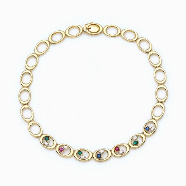 Scavia : Scavia necklace rubies sapphires emeralds diamonds  - Auction GIOIELLI, OROLOGI E VINTAGE LUXURY GOODS - Faraone Casa d'Aste