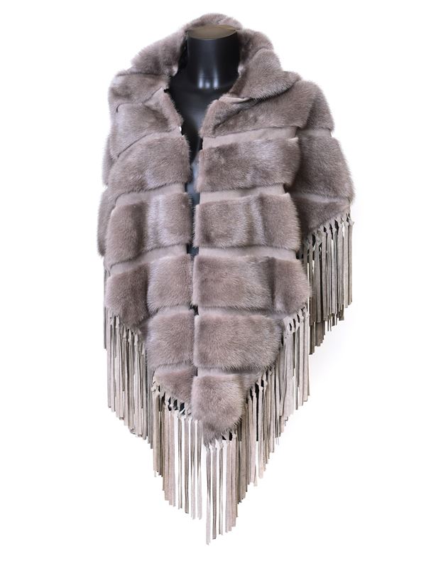 Poncho pelliccia visone