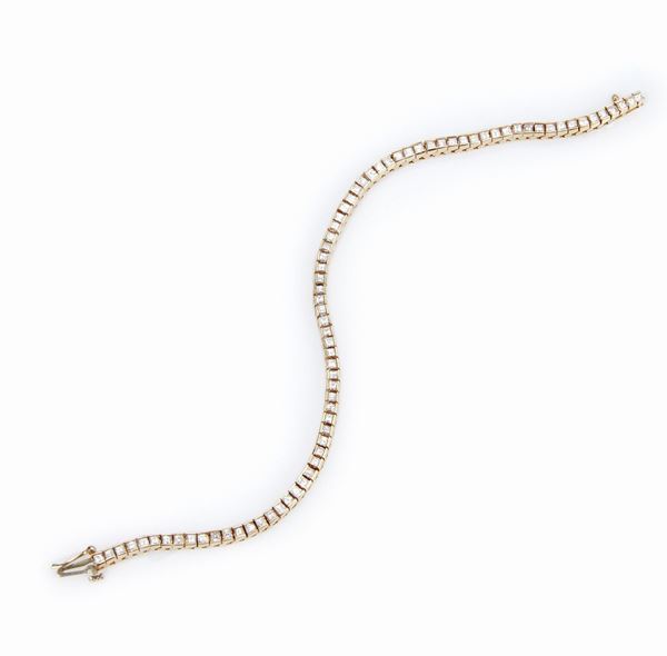 gold diamond tennis bracelet