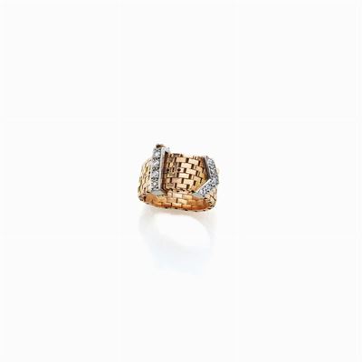 Anello in Oro Rosa e Bianco