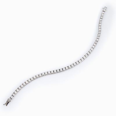 Bracciale Tennis Oro Bianco Diamanti