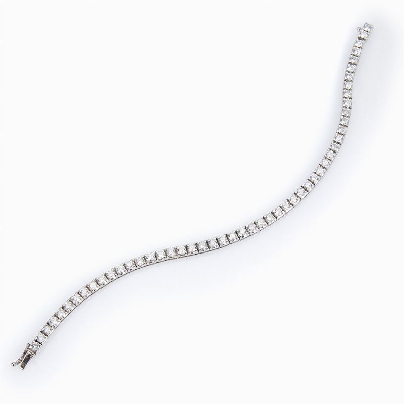 Bracciale Tennis Oro Bianco Diamanti