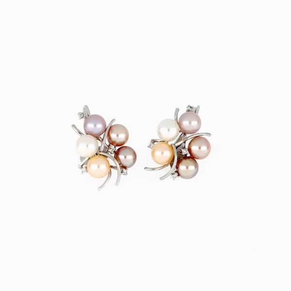 Gold pearl earrings   - Auction GIOIELLI E OROLOGI - Faraone Casa d'Aste