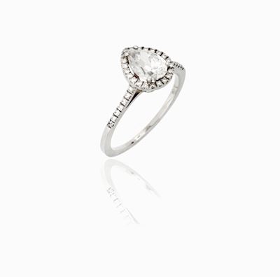 Anello Diamante a Goccia